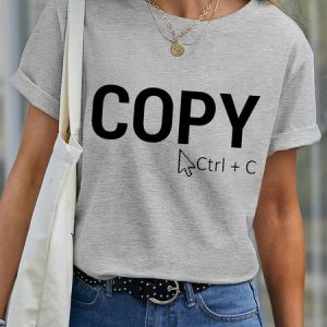 Lilicloth X Funnpaw Women's Copy Ctrl C Pet Matching T-Shirt, color:Gray|size:XXL, Lilicloth.com