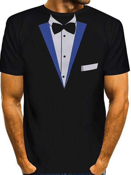 Casual 3D Dress Pattern Round Neck Short Sleeve T-Shirt Daily Men's Clothing, T-Shirts, color:Color3|size:3XL, JustFashionNow