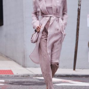 Urban Loose Plain Lapel Collar Trench Coat, Blazers, color:Light Purple|size:XXL, Stylewe