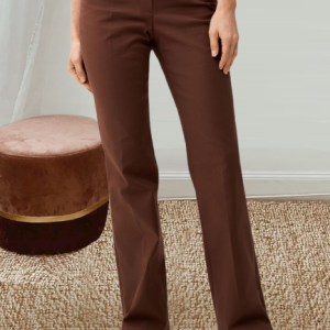 Casual Plain Long Pant, Pants, color:Deep Brown|size:XL, Noracora