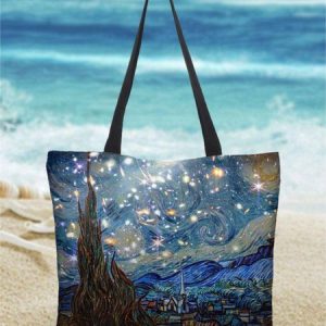 Starry Sky Painting Shopping Tote, color:Color1|size:One-size, Lilicloth.com