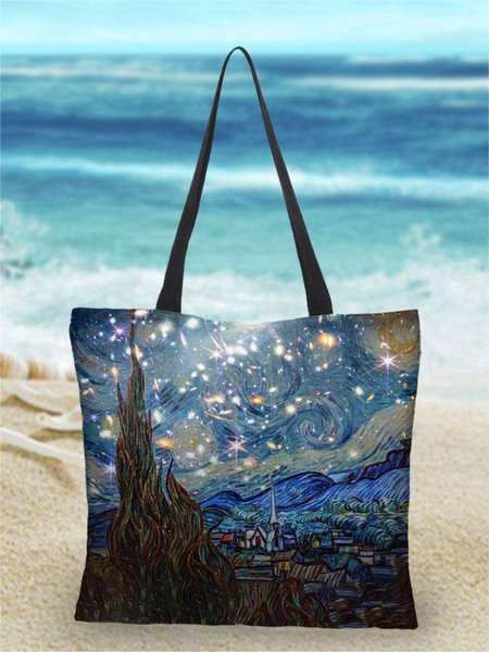Starry Sky Painting Shopping Tote, color:Color1|size:One-size, Lilicloth.com