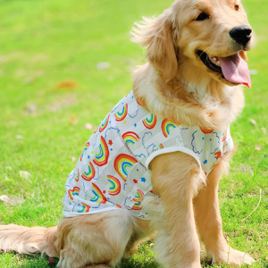 Lilicloth X Funnpaw Summer Thin Large Dog Clothes Pet Printing T-Shirt, color:As Picture|size:7XL, Lilicloth.com