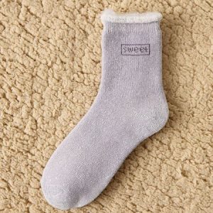 Warm and Cold Fleece Floor Socks, Socks, color:Light Purple|size:One-size, JustFashionNow