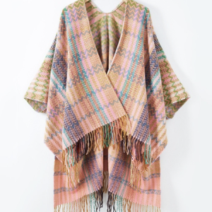 Women Wool/Knitting Striped Long Sleeve Comfy Boho Tassel Cardigan, Cardigans, color:Pink|size:One-size, Noracora