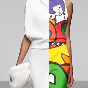 Abstract  Print Urban Loose Sleeveless  Shirt, Blouses and Shirts, color:White|size:XXL, Stylewe