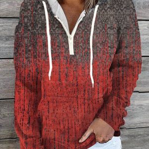 Casual Hoodie Ethnic Hoodie, Hoodies & Sweatshirts, color:Red|size:5XL, Noracora