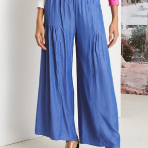 Faux Denim Urban Plain Jeans, Jeans, color:Denim Blue|size:XXL, Stylewe