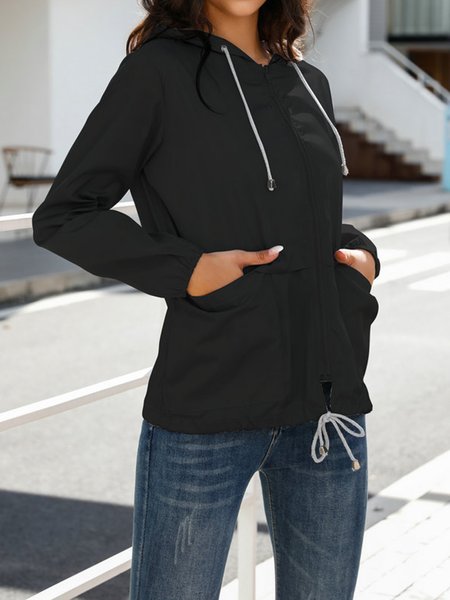 Casual Regular Fit Hoodie Jacket, Jackets, color:Black|size:XXL, JustFashionNow