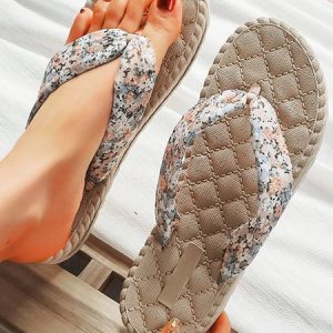 Summer Vacation Floral Beach Flip Flops, Slippers, color:Orange|size:40, JustFashionNow