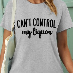 Women's Can’t Control  Pet Matching T-Shirt, color:Gray|size:3XL, Lilicloth.com