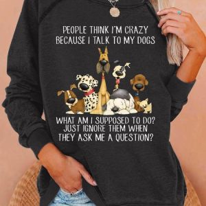 Women's Funny Dog Lover Casual Sweatshirt, color:Black|size:3XL, Lilicloth.com