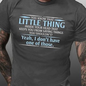 Men's Funny Text Letters You Know The Little Thing Casual T-shirt, color:Deep Gray|size:3XL, Lilicloth.com