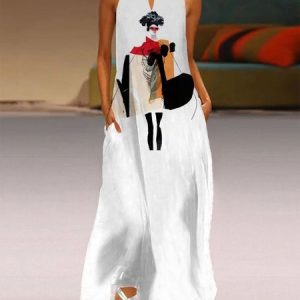 Plus Size V Neck Figure Casual Loose Dress, Plus Dresses, color:As Picture|size:4X, Stylewe