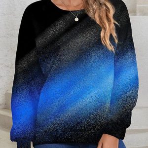 Casual Ombre Regular Fit Sweatshirt, Sweatshirts & Hoodies, color:Blue|size:3XL, JustFashionNow