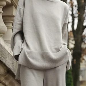 Loose Casual Yarn/Wool Yarn Half Turtleneck Sweater, Pullovers, color:Gray|size:XXL, Stylewe