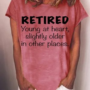 Women's funny Retired Casual Letters  T-Shirt, T-shirts, Lilicloth.com