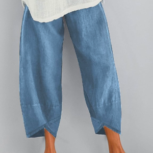Women Cotton Pant Spring Summer Casual Pant, color:Blue|size:3XL, Lilicloth.com