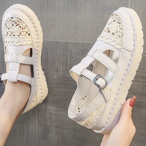 Breathable Comfortable Heightening Lace Casual Shoes, Flats, color:Off White|size:40, JustFashionNow