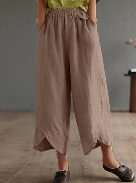 Woman Loose Casual Simple Loose Straight pants, Pants, color:Camel|size:XL, JustFashionNow