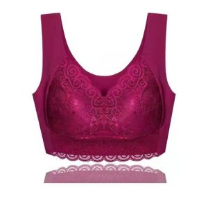 Lace Lace Sexy Bra & Bralette, Lingeries, color:Wine Red|size:4XL, Noracora