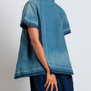 Casual Loose Plain Short Sleeve Blouse, Blouses and Shirts, color:Blue|size:XXL, Stylewe