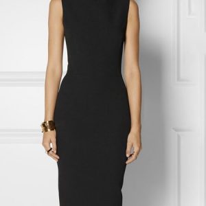 Daily Elegant Turtleneck Regular Fit Midi Dress, Midi Dresses, color:Black|size:XXL, Stylewe