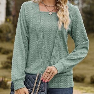 Casual Others Knitted Sweatshirt, Sweatshirts & Hoodies, color:Light Khaki|size:XXL, JustFashionNow