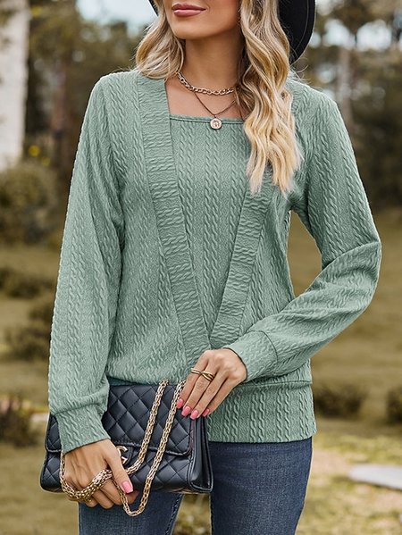 Casual Others Knitted Sweatshirt, Sweatshirts & Hoodies, color:Light Khaki|size:XXL, JustFashionNow