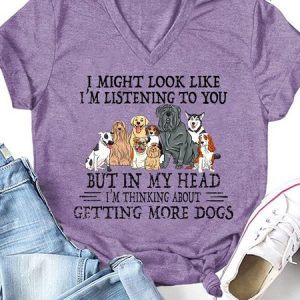 Funny Dog Lover Short Sleeve T-Shirt, color:Purple|size:3XL, Lilicloth.com