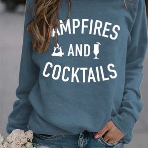 Casual Crew Neck Letter Pattern Sweatshirt, Hoodies & Sweatshirts, color:Blue|size:XXL, Noracora