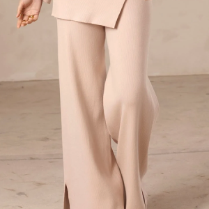 High Elasticity H-Line Plain Loose Casual Daily Pants, Pants, color:Apricot|size:XXL, Stylewe