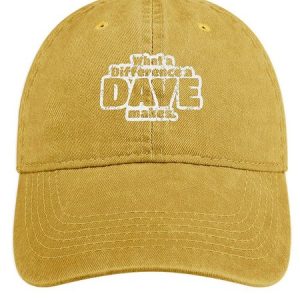 Men's /Women's What's Difference A Dave Makes Graphic Printing Regular Fit Adjustable Denim Hat, color:Yellow|size:One-size, Lilicloth.com