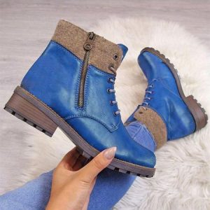 Casual Simple Plain Upgraded Martin Combat Boots, Boots, color:Blue|size:42, JustFashionNow
