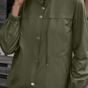 Casual Plain Shawl Collar water proof Regular Fit Jacket, Jackets, color:Army Green|size:XXL, JustFashionNow