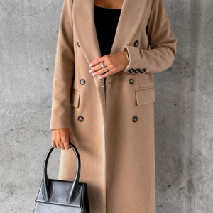 Loose Simple Coat, Trench Coats, color:Khaki|size:XXL, JustFashionNow