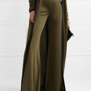 Micro-Elasticity Urban Color Block Regular Fit Bell-Bottomtrousers Fashion Pants, Pants, color:Green|size:XXL, Stylewe