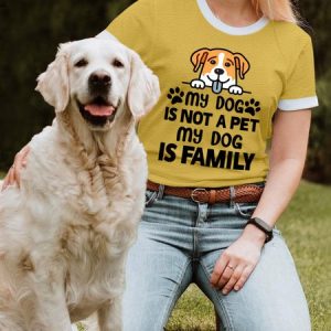 Lilicloth X Funnpaw X Manikvskhan My Dog Is Not A Pet My Dog Is Family Women's T-Shirt, color:Yellow|size:3XL, Lilicloth.com