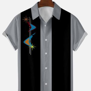 Men's 50's New Style Short Sleeve Casual Loose Shirt, Shirts ＆ Blouse, color:Gray|size:4XL, JustFashionNow
