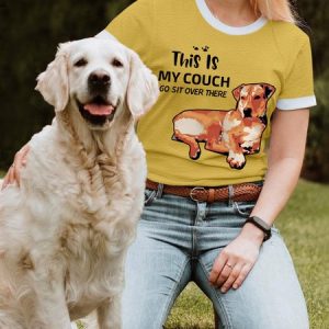 Lilicloth X Funnpaw Women's This Is My Couch Go Sit Over There T-Shirt, color:Yellow|size:L, Lilicloth.com