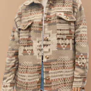 Shawl Collar Long Sleeve Ethnic Buckle Regular Loose Jacket For Women, Jackets, color:Khaki|size:XL, Noracora