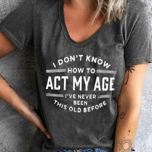 Letter Casual V Neck Short Sleeve T-Shirt, T-shirts, color:Gray|size:XXL, Noracora