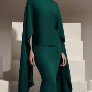 Elegant Plain Regular Fit Blouse, Blouses and Shirts, color:Green|size:XXL, Stylewe