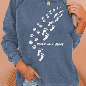 Casual Crew Neck Dog Sweatshirt, Hoodies & Sweatshirts, color:Blue|size:5XL, Noracora