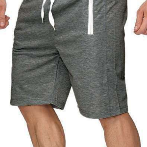 Plain Straight Waist Casual Shorts, color:Deep Gray|size:3XL, Lilicloth.com
