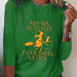 Casual Loose Halloween Long Sleeve Crew Neck T-Shirt, T-Shirts, color:Green|size:3XL, JustFashionNow