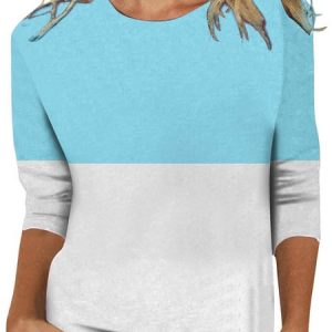 Casual Leopard Crew Neck Long Sleeve T-shirt, T-shirts, color:Color20|size:3XL, Noracora