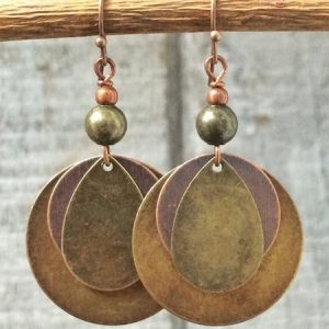 Retro Geometric Multilayer Dangle Earrings Ethnic Style Everyday Jewelry Old, Earrings, color:As Picture|size:One-size, JustFashionNow