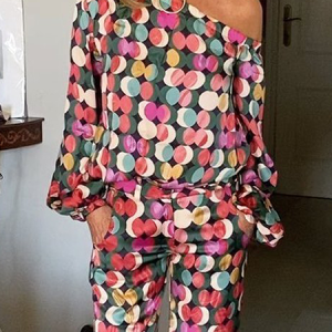 Geometric Loose Long Sleeve Asymmetrical Elegant Shirt, Blouses and Shirts, color:As Picture|size:XXL, Stylewe