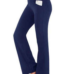 Bootcut Yoga Pants High Waist Flare Pants Stretch Bootleg Solid Plus Size Workout Pants with Pockets, Pants, Roselinlin - Online Catalog